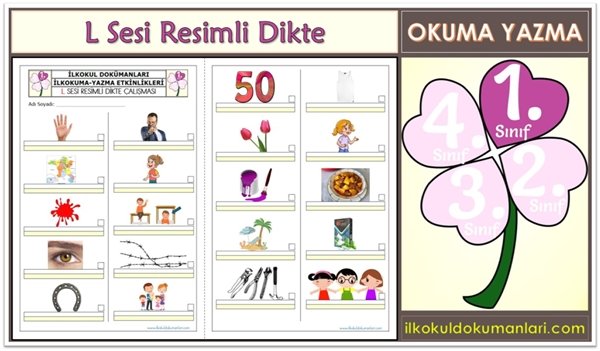 L Sesi Resimli Dikte Etkinliği