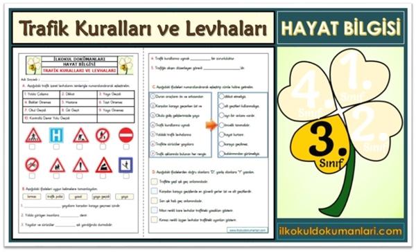 3 Sinif Trafik Kurallari Ve Levhalari Etkinlikleri Ilkokul